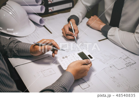 Team of construction engineering or architect partner discuss a 48540835