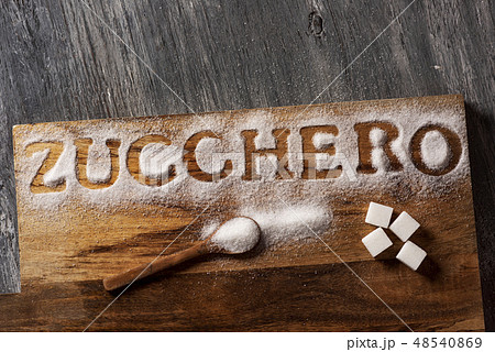 word sugar in Italian written with sugar 48540869