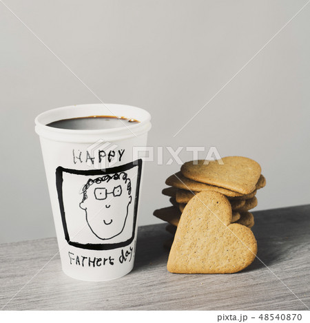 cup of coffee and text happy fathers day 48540870