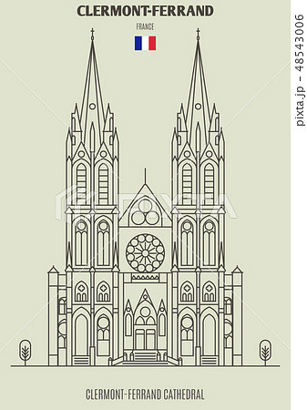 Clermont-Ferrand Cathedral, France. Landmark icon 48543006