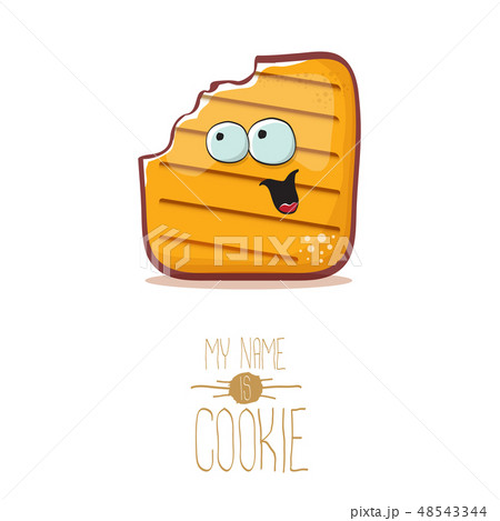 vector funny cookie character isolated on white background. My name is cookie concept illustration vector funny cookie character isolated on white background. My name is cookie concept illustration 48543344