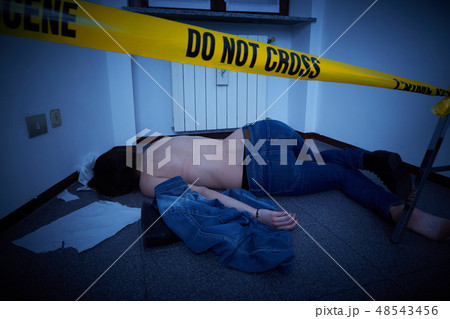 victim lying on the floor - crime scene victim lying on the floor - crime scene 48543456