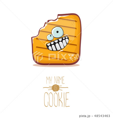 vector funny cookie character isolated on white background. My name is cookie concept illustration vector funny cookie character isolated on white background. My name is cookie concept illustration 48543463