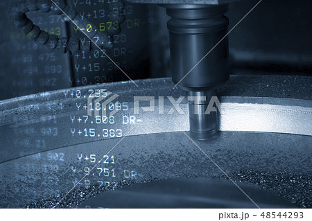 The abstract scene of 3-axis CNC milling machine The abstract scene of 3-axis CNC milling machine 48544293