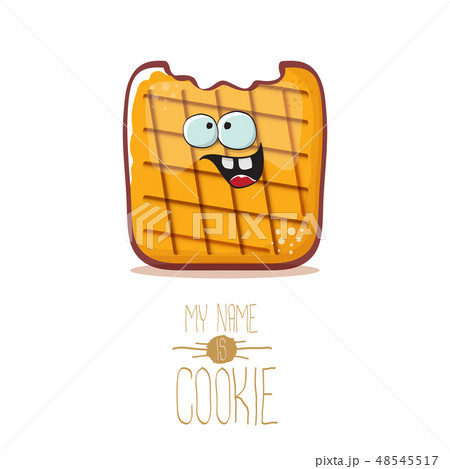 vector funny cookie character isolated on white background. My name is cookie concept illustration vector funny cookie character isolated on white background. My name is cookie concept illustration 48545517