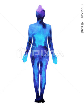 Mountain Pose Yoga (Tadasana) position, watercolor 48545532