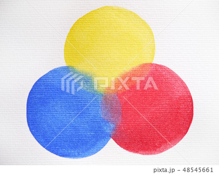 3 primary colors blue red yellow watercolor circle 48545661