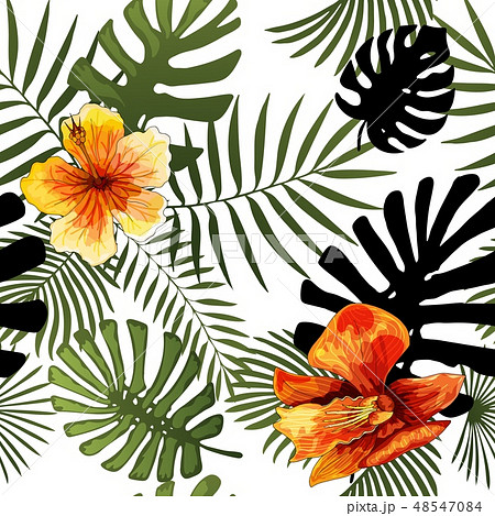 Vector seamless tropical pattern modern bright summer print design 48547084