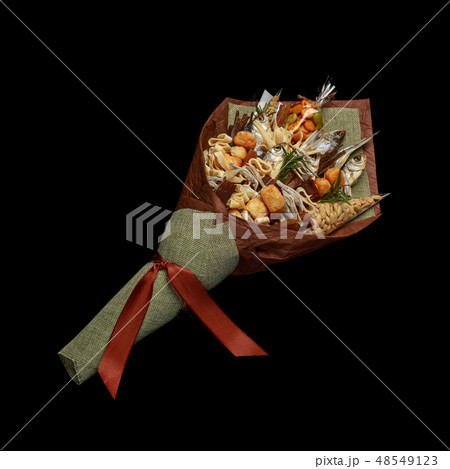 Unique bouquet consisting of dried salted fish 48549123