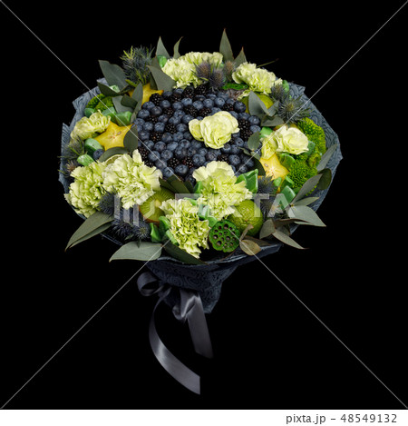 Unique bouquet consisting of berries and flowers 48549132