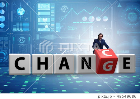 Businessman taking chance for change Businessman taking chance for change 48549686