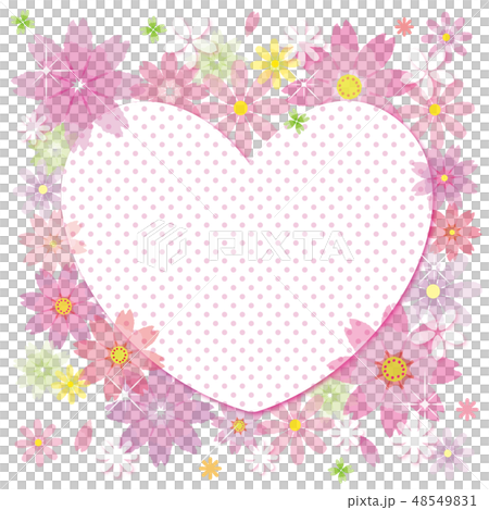 Cosmos flower frame background Heart stripe 48549831