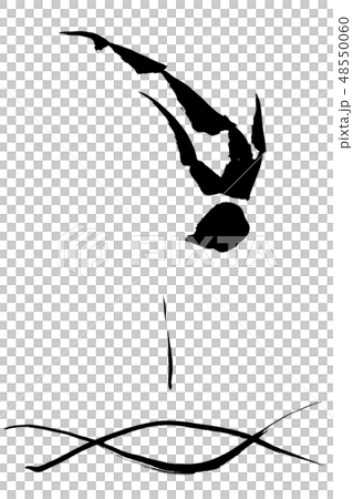 Brush painting trampoline silhouette Brush painting trampoline silhouette 48550060
