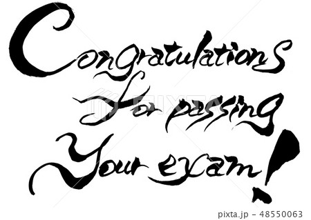 筆文字　Congratulations for passing your exam 48550063