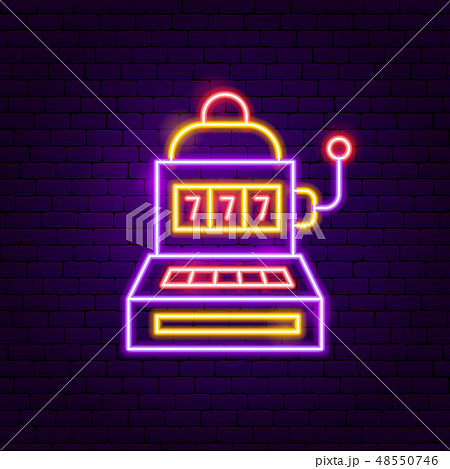 Slot Machine Neon Sign Slot Machine Neon Sign 48550746