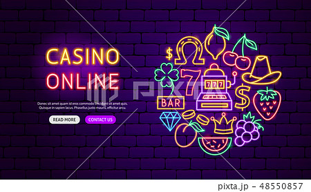 Casino Online Neon Banner Design 48550857