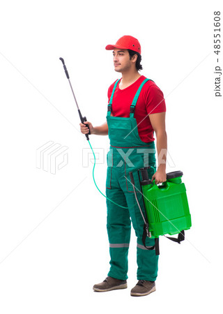 Pest control contractor isolated on white background Pest control contractor isolated on white background 48551608
