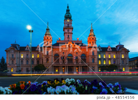 Gyor City Hall at night 48554556