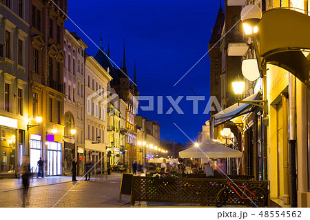 Streets of Torun in evening 48554562
