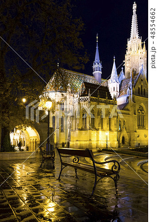 Matthias Church on Buda hill in night lights 48554662