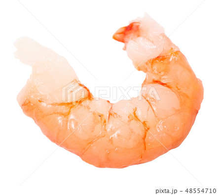 Peeled shrimp, isolated on white background, close-up Peeled shrimp, isolated on white background, close-up 48554710
