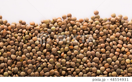 Lentil seeds on white surface 48554931