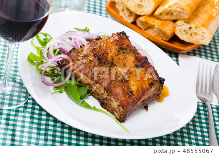 Rack of pork with greens 48555067