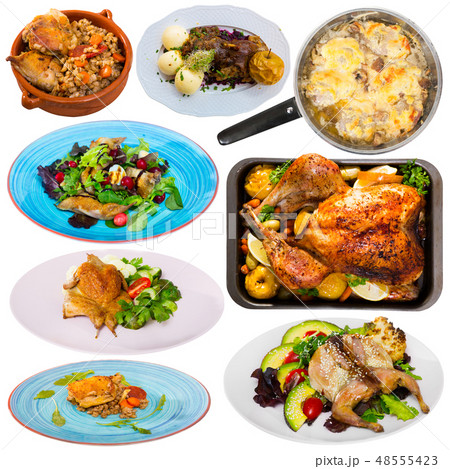 Set of poultry food isolated 48555423