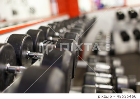 Black steel dumbbells 48555466