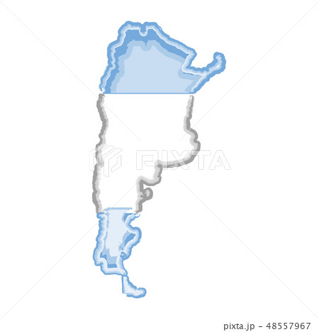 Watercolor map of Argentina with flag 48557967