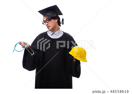 Young handsome man graduating from university Young handsome man graduating from university 48558619
