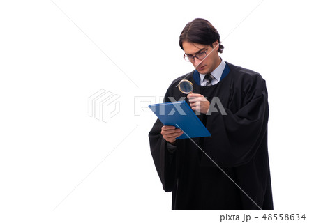 Young handsome judge isolated on white  48558634