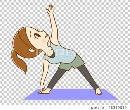 Female Triangle Posing Yoga Stock Illustration