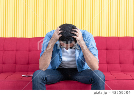 young man with denim shirt 48559304