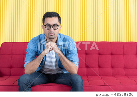 young man with denim shirt 48559306