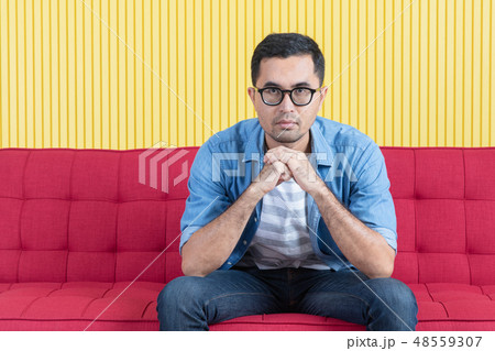 young man with denim shirt 48559307
