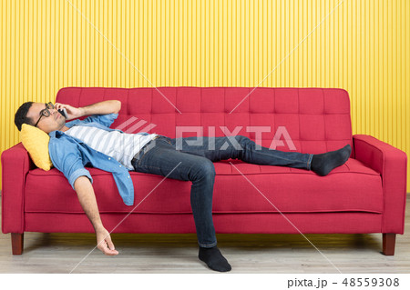 young man with denim shirt 48559308