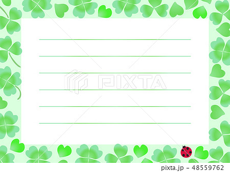 クローバー シロツメクサ てんとう虫 フレーム クローバー シロツメクサ てんとう虫 フレーム 48559762