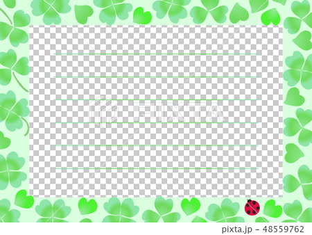 クローバー シロツメクサ てんとう虫 フレーム クローバー シロツメクサ てんとう虫 フレーム 48559762