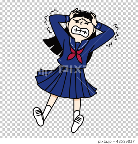 抱著一名初中生女生的頭 抱著一名初中生女生的頭 48559837