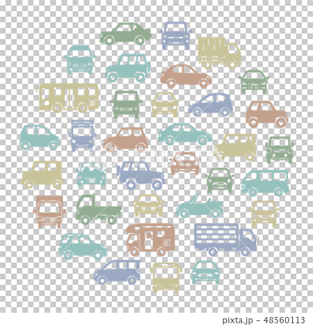 Various car circle icon gallery (modern color silhouette) 48560113