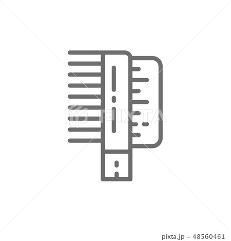 Hair comb, hairbrush line icon. Isolated on white background 48560461