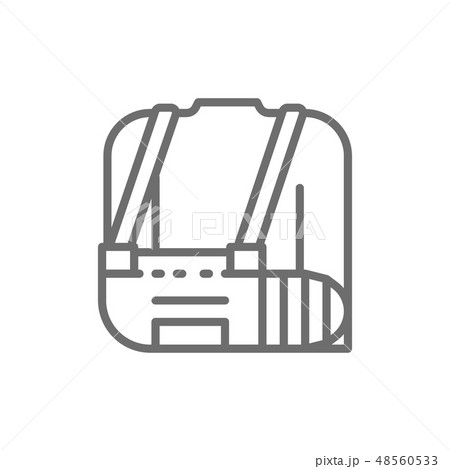Broken arm, bandage, injured man line icon. Broken arm, bandage, injured man line icon. 48560533