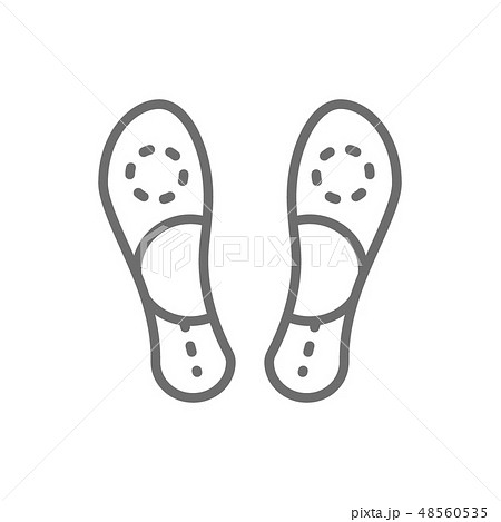 Orthopedic insoles, flat foot line icon. Isolated on white background Orthopedic insoles, flat foot line icon. Isolated on white background 48560535