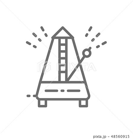 Metronome Rhythm Line Icon Isolated On White のイラスト素材