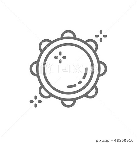 Tambourine, timbrel, tabour line icon. Isolated on white background 48560916