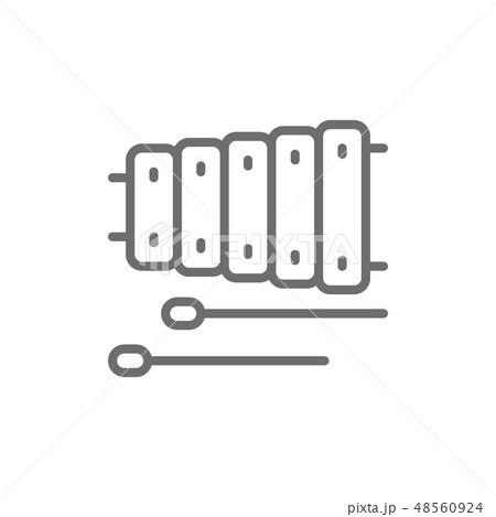 Xylophone, music instrument line icon. Isolated on white background Xylophone, music instrument line icon. Isolated on white background 48560924