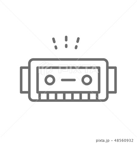 Harmonica, music instrument line icon. Isolated on white background Harmonica, music instrument line icon. Isolated on white background 48560932