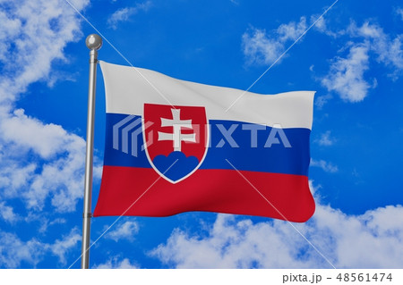 はためくスロバキアの国旗のイラスト素材