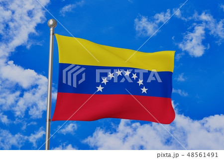 はためくベネズエラの国旗のイラスト素材